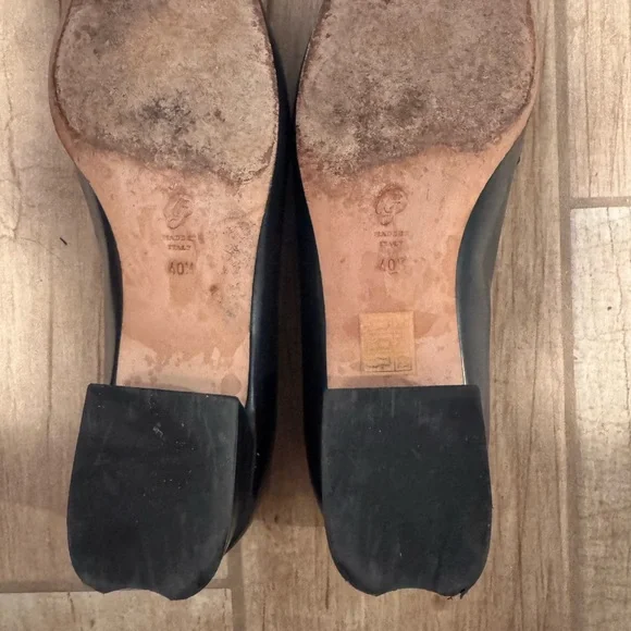 M. Gemi Two-Tone Leather Loafers in Cream, Brown & Navy - Picture 3 of 4